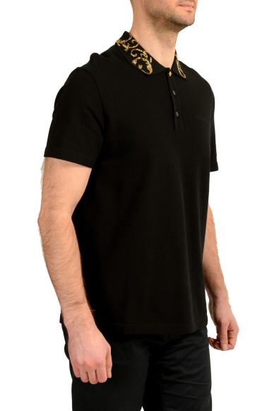 Versace Men's Black Logo Embroidery Short Sleeve Polo Shirt: Picture 2