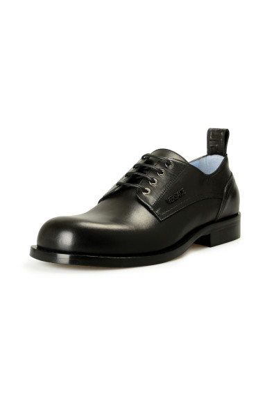 Versace Men's Black Leather Lace Up Oxfords Derby Shoes