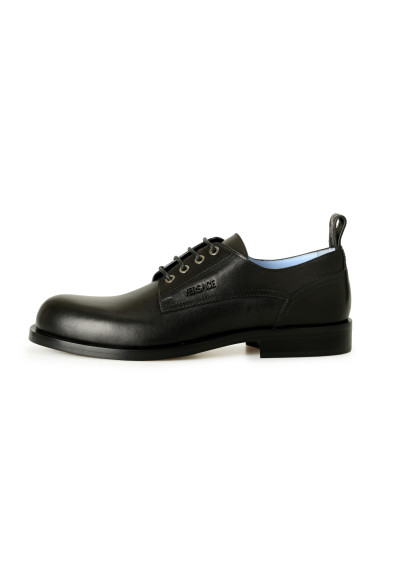 Versace Men's Black Leather Lace Up Oxfords Derby Shoes: Picture 2