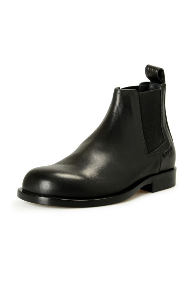 Versace Men's Black Leather Chelsea Boots Shoes