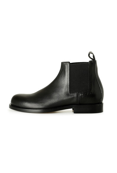Versace Men's Black Leather Chelsea Boots Shoes: Picture 2