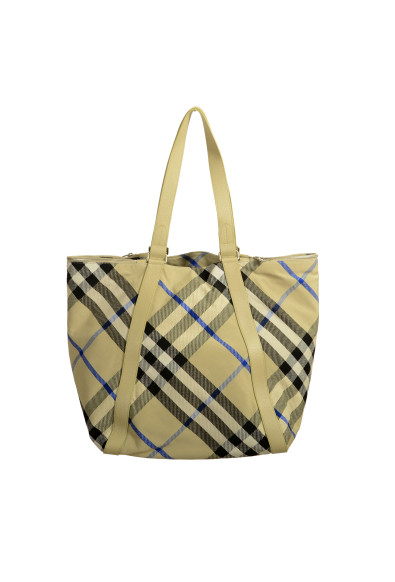 Burberry Unisex "Field Tote" Lichen Plaid Handbag Shoulder Tote Bag