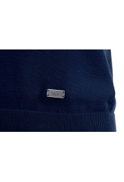 Burberry Men's Navy Blue V-Neck Sweater: Picture 6