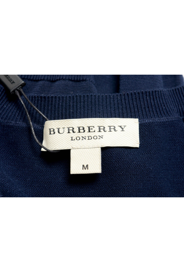 Burberry Men's Navy Blue V-Neck Sweater: Picture 5