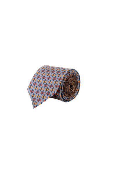 Prada Men's UCR77 Multi-Color Geometric Print 100% Silk Tie