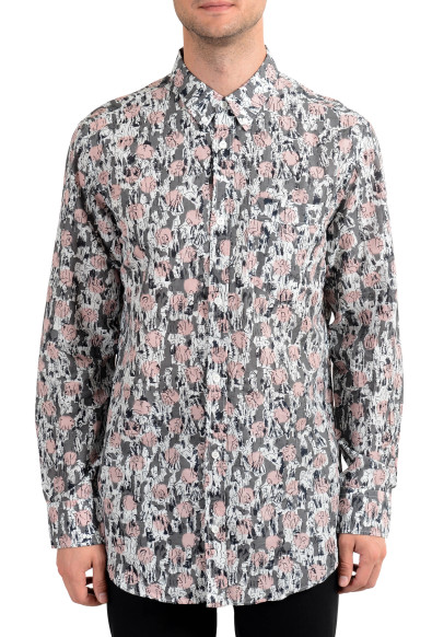 Burberry Men's Linen Graphic Button-Down Long Sleeve Casual Shirt