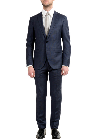 Hugo Boss "Reyno4/Wave2" Men's 100% Wool Extra Slim Bluish Two Button Suit