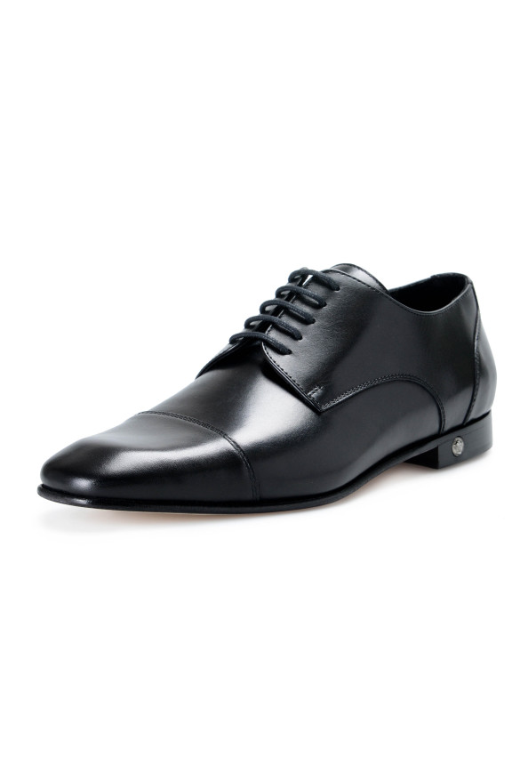 Versace Men's Black Leather Lace Up Oxfords Dress Shoes
