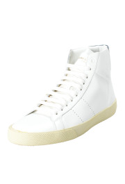 Saint Laurent Women's White Leather Hi Top Fashion Sneakers Shoes