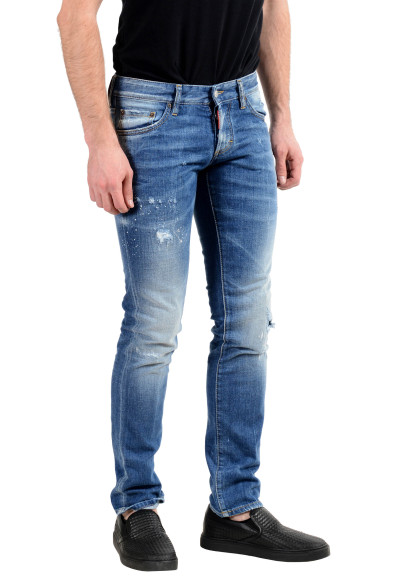 Dsquared2 "Slim Jean" Men's Blue Stretch Ripped Skinny Jeans : Picture 2