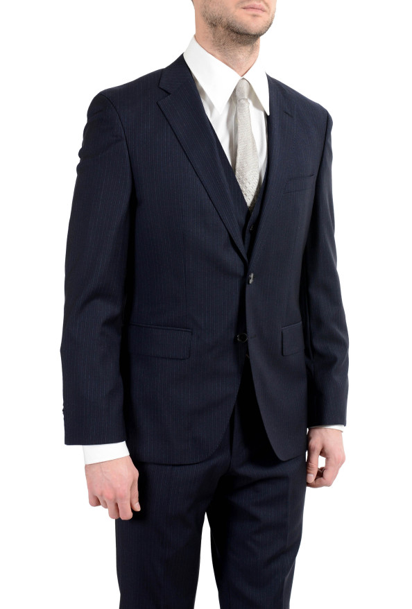 Hugo Boss "Jerron/Lenon1WE" Men's 100% Wool Blue Two Button Three-Piece Suit: Picture 9