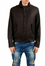 Malo Men's Wool Cashmere Full Zip Brown Lined Jacket