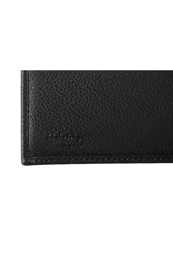 Salvatore Ferragamo Men's Dark Brown 100% Pebbled Leather Bifold Wallet: Picture 5