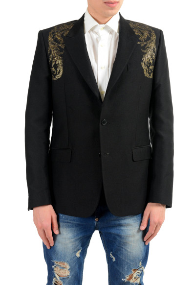 Versace Collection Men's Silk Detailed Blazer Sport Coat 