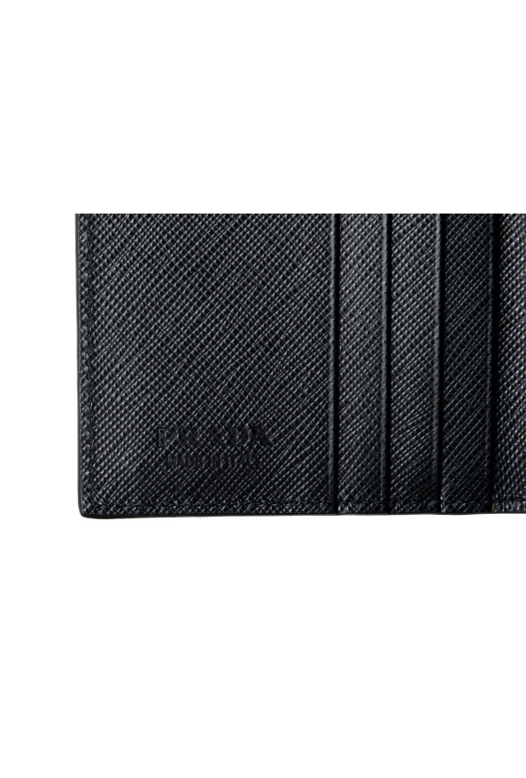 Prada Men's Black & Gold Textured Leather Bifold Wallet: Picture 5