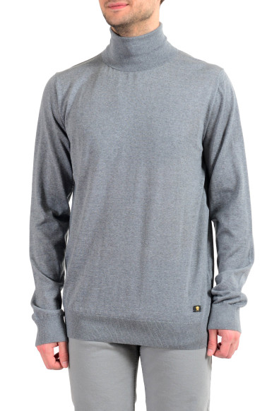 Versace Men's 100% Wool Gray Turtleneck Pullover Sweater