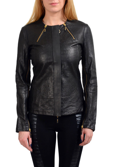 Just Cavalli 100% Leather Black Women's Basic Jacket 