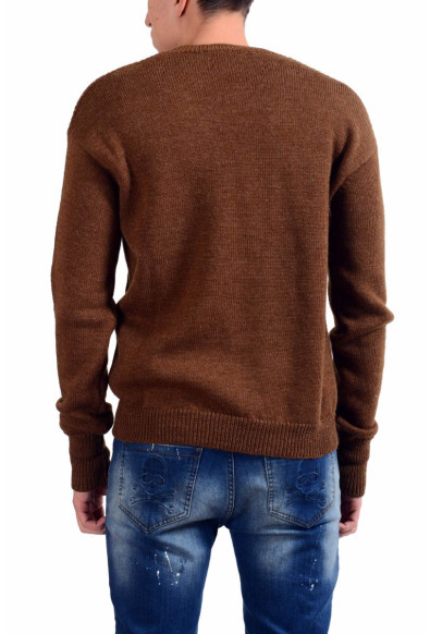 Dsquared2 Men's 100% Wool Brown V-Neck Sweater: Picture 2
