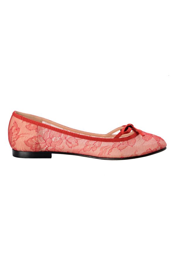 Valentino Garavani Women's Red Vintage Lace Ballerinas Flat Shoes : Picture 5