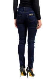 Just Cavalli Women's Distressed Dark Blue Jeggings Jeans : Picture 2