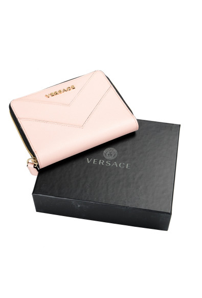 Versace Women's Powder Pink Saffiano Leather Zip Around Wallet: Picture 2