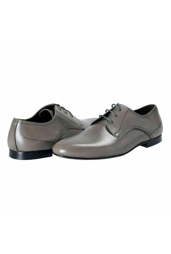 A. Testoni Basic Men's Leather Gray Lace Up Oxfords Shoes: Picture 5