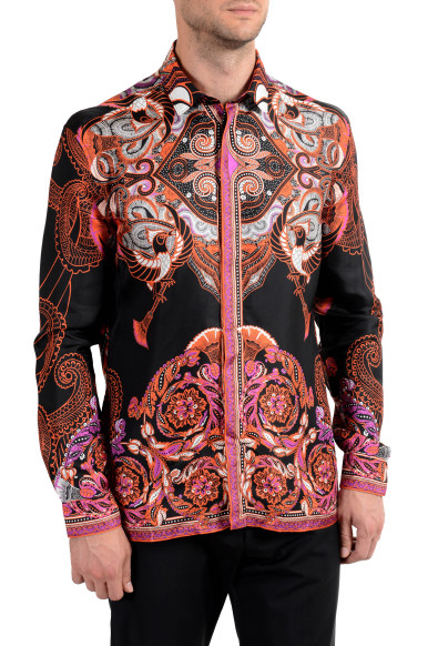 Versace Collection "Trend" Men's 100% Silk Graphic Long Sleeve Dress Shirt