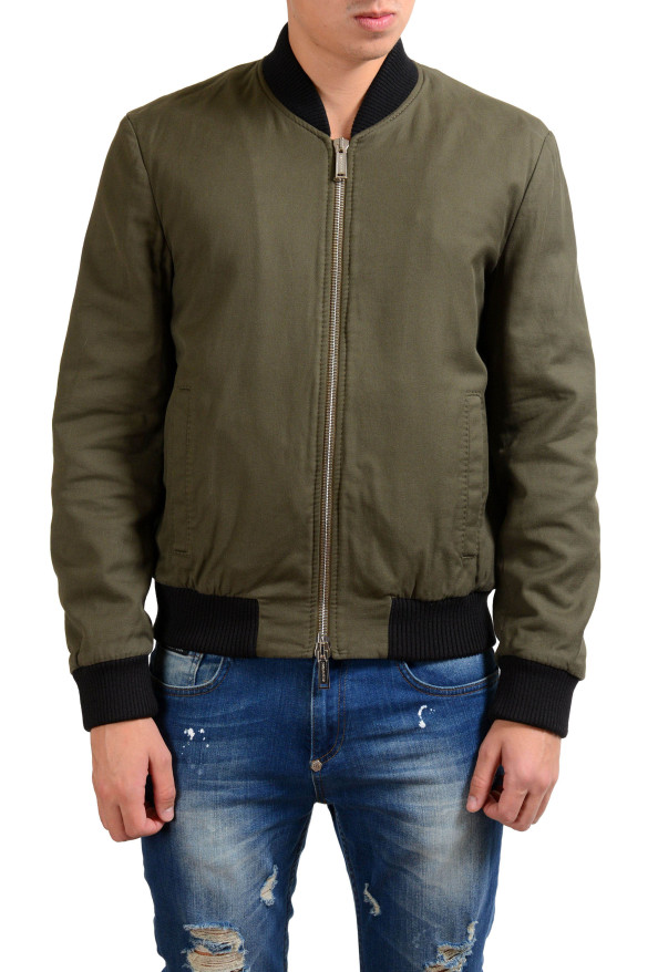 Dsquared2 Men's Olive Green Full Zip Padded Bomber Jacket 