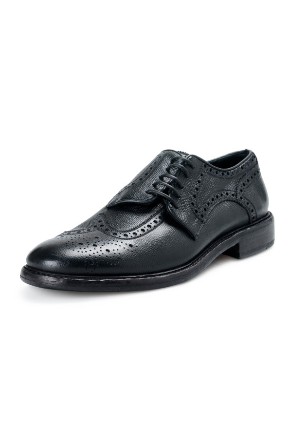 Burberry London Men's RAYFORD Black Pebbled Leather Oxfords Shoes