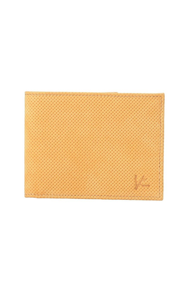 Isaia 100% Leather Yellow Men's Bifold Wallet