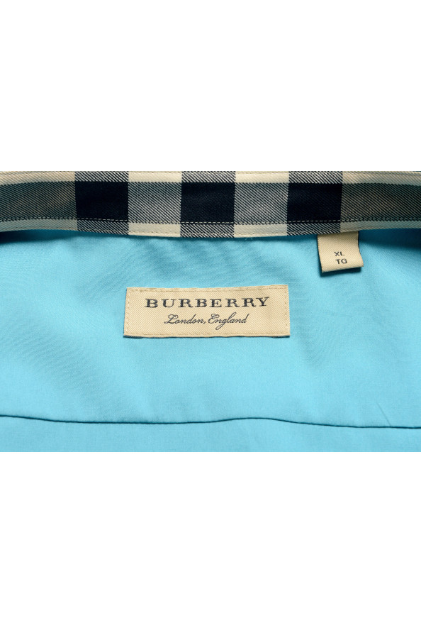 Burberry Men's "CAMBRIDGE" Aqua Blue Long Sleeve Shirt: Picture 8