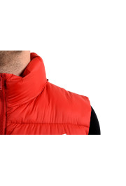 Versace Men's Red Logo Full Zip Sleeveless Parka Vest: Picture 5