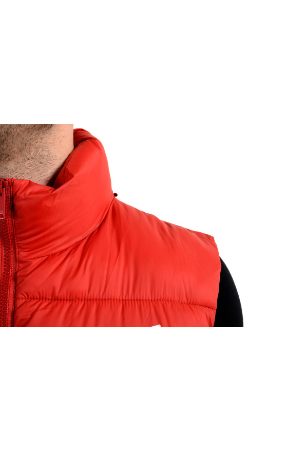 Versace Men's Red Logo Full Zip Sleeveless Parka Vest: Picture 5
