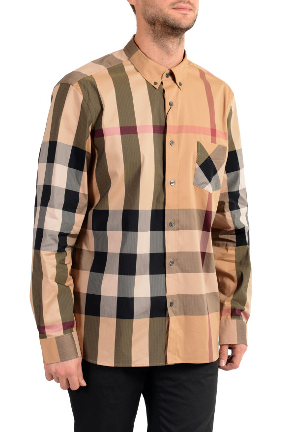 Burberry Men's "THORNABY" Multi-Color Plaid Long Sleeve Shirt 
