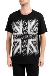 Just Cavalli Men's Black Graphic Crewneck T-Shirt 