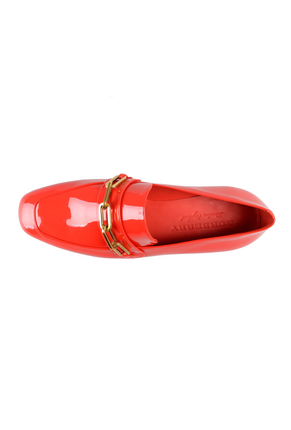 Burberry London Women's CHILLCOT Red Patent Leather Loafers Shoes: Picture 6