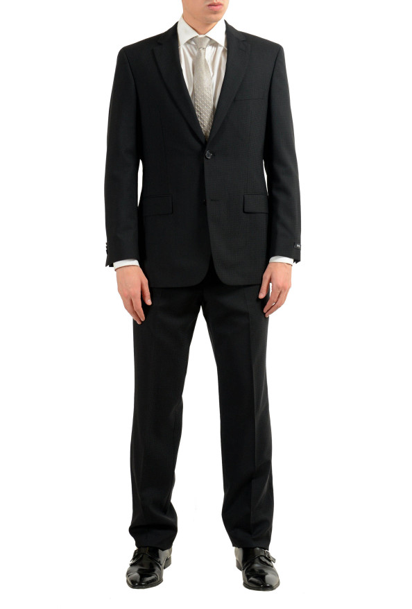 Hugo Boss "Paolini1/Movio1US" Men's 100% Wool Black Two Button Suit