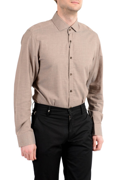 Hugo Boss "T-Scot" Men's Cashmere Brown Long Sleeve Casual Shirt : Picture 2