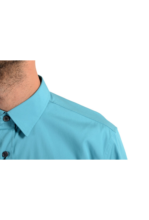 Burberry Men's "CAMBRIDGE" Aqua Blue Long Sleeve Shirt: Picture 5
