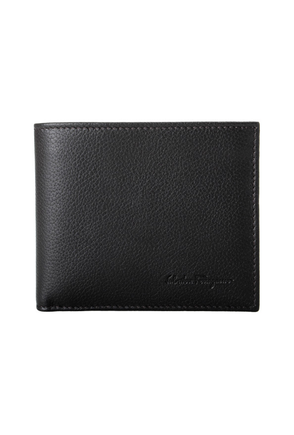 Salvatore Ferragamo Men's Dark Brown 100% Pebbled Leather Bifold Wallet