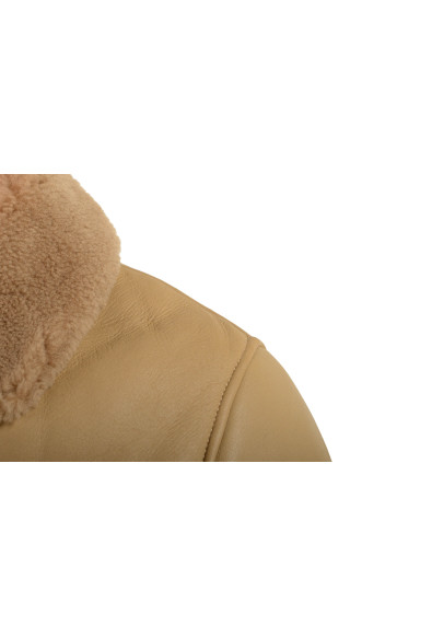 Hugo Boss Men's "T-Cetlo" 100% Leather Beige Shearling Bomber Jacket: Picture 2