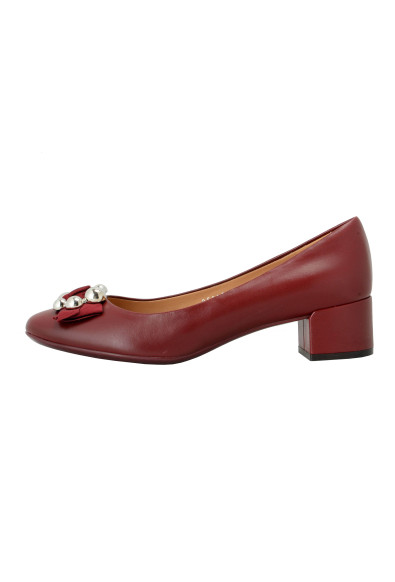 Salvatore Ferragamo Women's "FLAIR" Burgundy Leather Pumps Shoes: Picture 2