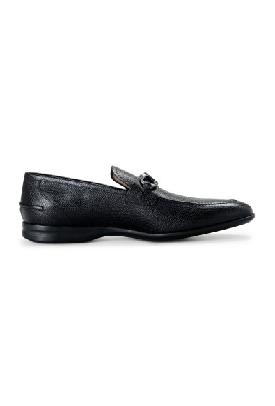 Salvatore Ferragamo Men's Tangeri 8 Black Textured Leather Slip On Loafers Shoes: Picture 2