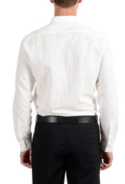 Burberry Brit Men's Linen White Button-Down Long Sleeve Casual Shirt: Picture 4
