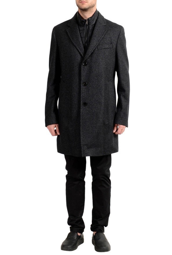 Hugo Boss "Nadim4" Men's Wool Slim Three Button Coat With Detachable Inner