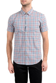 John Varvatos Multi-Color Checkered Short Sleeve Men's Casual Shirt