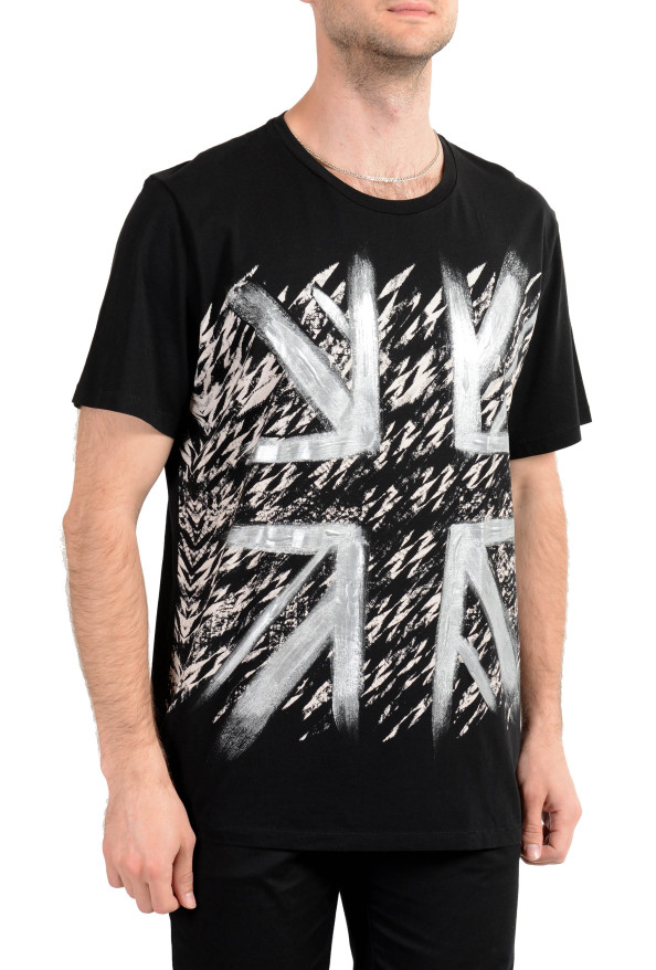 Just Cavalli Men's Black Graphic Crewneck T-Shirt : Picture 3