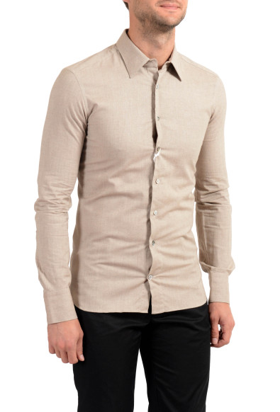 Malo Men's Beige Long Sleeve Dress Shirt: Picture 2