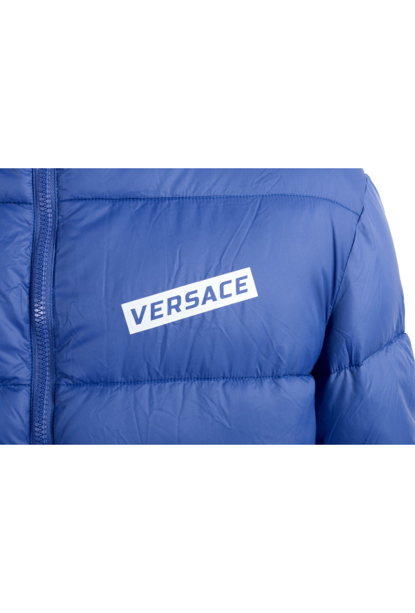 Versace Men's Blue Logo Full Zip Hooded Parka Jacket : Picture 6