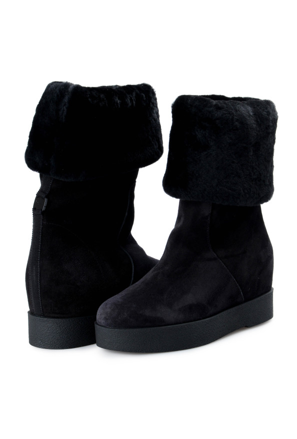Salvatore Ferragamo Women's FALCON Leather Real Fur Boots Shoes: Picture 9